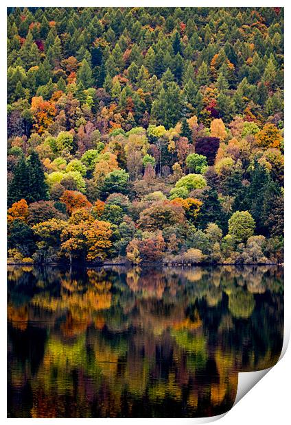 Loch Tay Reflections Print by Linda Somers