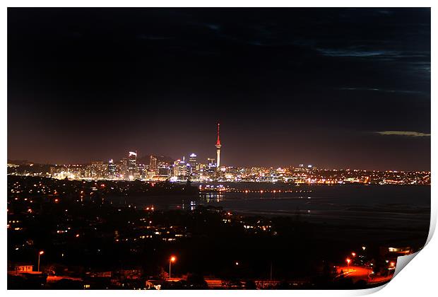 Auckland by night Print by Chris Barker