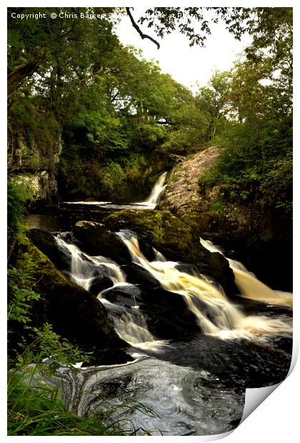 Ingleton falls long exposure Print by Chris Barker