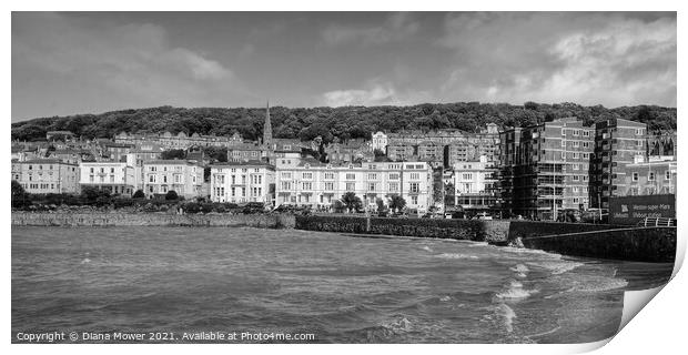  Weston-super-Mare in Black and white Print by Diana Mower