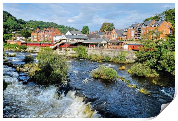 The River Dee at Llangollen Wales Print by Diana Mower