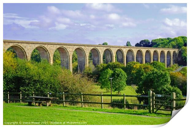 Cefn Viaduct Llangollen Print by Diana Mower