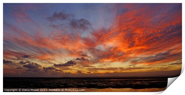 Somerset Sunset Panoramic Print by Diana Mower