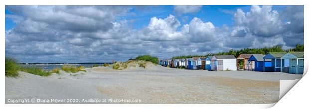 West Wittering beach Panoramic  Print by Diana Mower