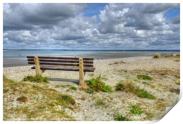 West Wittering seat on the beach   Print by Diana Mower
