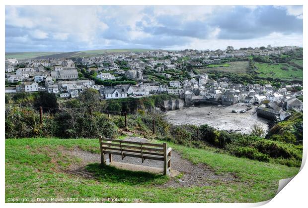 Port Isaac view Cornwall Print by Diana Mower