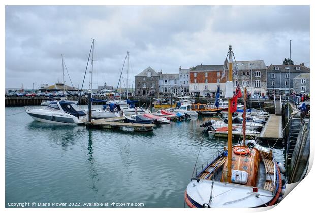 Padstow Harbour Cornwall Print by Diana Mower
