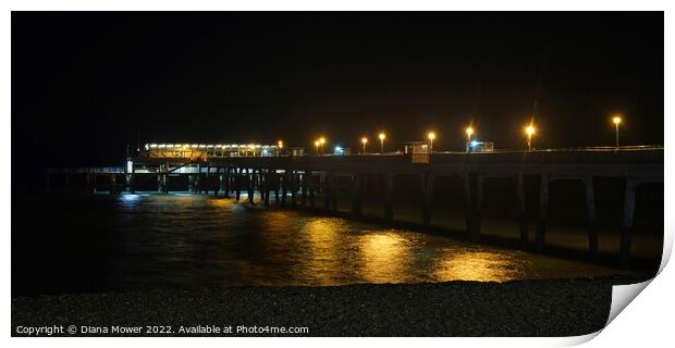 Deal Pier at night Print by Diana Mower
