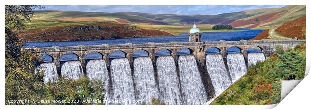 Craig Goch Reservoir Elan Valley Panoramic Print by Diana Mower