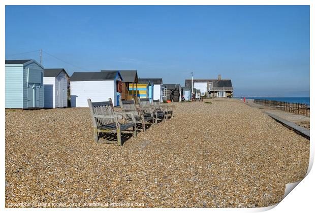 Kingsdown Beach Kent Print by Diana Mower