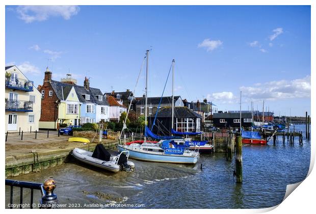 Wivenhoe Quay Essex Print by Diana Mower