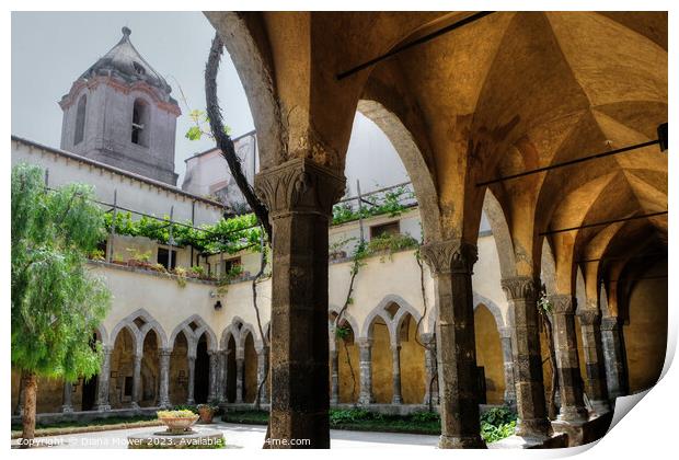 Sorrento Cloisters of San Francesco  Print by Diana Mower