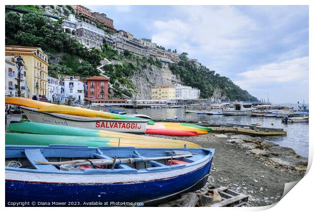 Marina Grande Boats Sorrento Print by Diana Mower