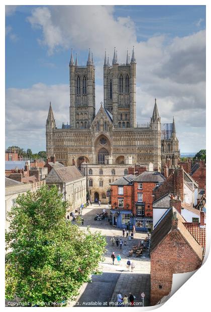 Lincoln Cathedral Square Print by Diana Mower