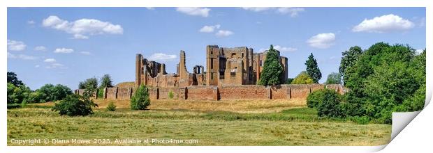Kenilworth Castle Panoramic Print by Diana Mower