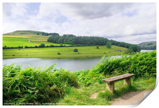 Ladybower Reservoir View Print by Diana Mower