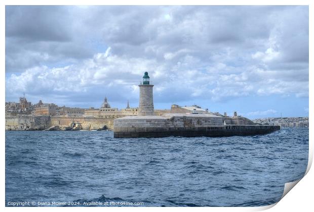 Malta The Grand Harbour Valletta  Print by Diana Mower