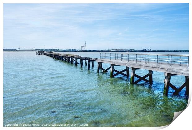 Shotley Disused Pier Suffolk Print by Diana Mower