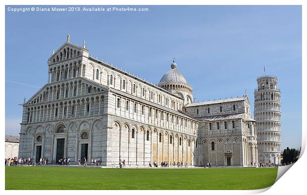 Leaning Tower of Pisa and Cathedral Tuscany Italy Print by Diana Mower