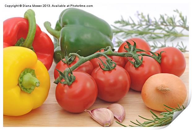 Fresh Vegetables Print by Diana Mower