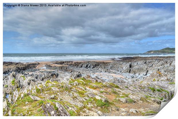 Woolacombe Beach Devon Print by Diana Mower