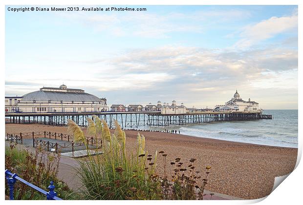 Eastbourne Beach and Pier Sussex Print by Diana Mower