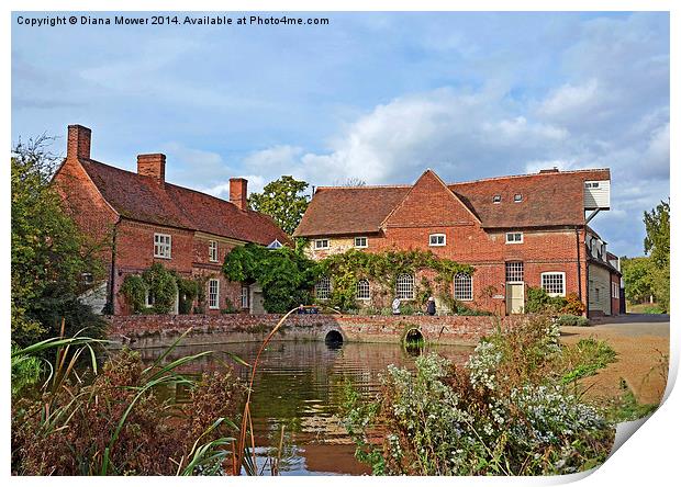 Flatford Mill river Stour, Print by Diana Mower