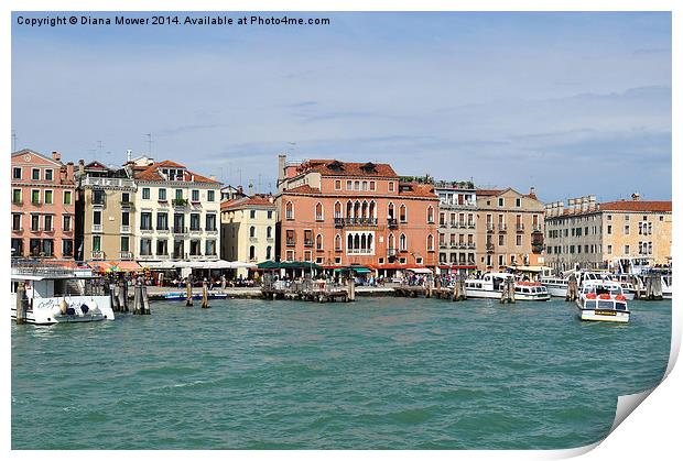 Venice Waterfront Italy Print by Diana Mower