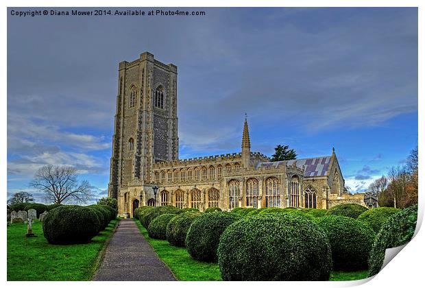 Lavenham Church Suffolk Print by Diana Mower