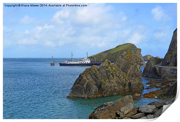 Lundy Island Harbour Print by Diana Mower