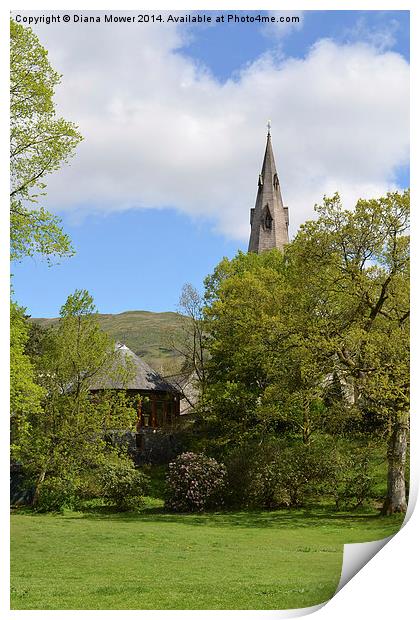 Ambleside Church Print by Diana Mower