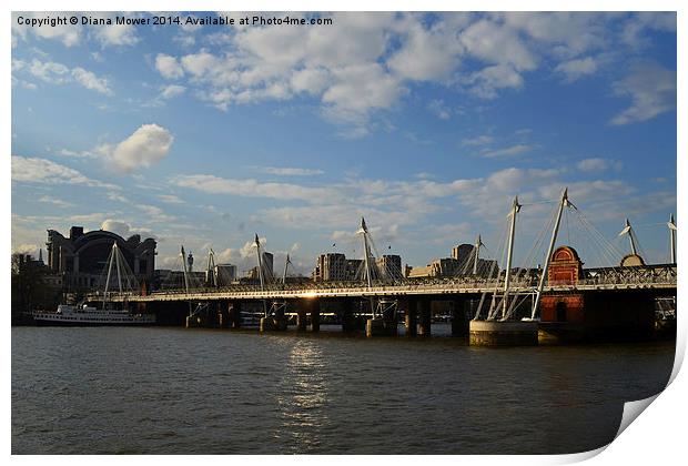 Jubilee Bridge London Print by Diana Mower