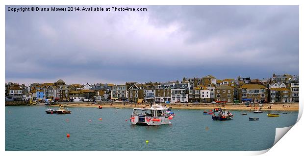 St Ives Print by Diana Mower