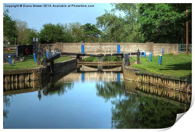 Hoe Mill Lock Print by Diana Mower