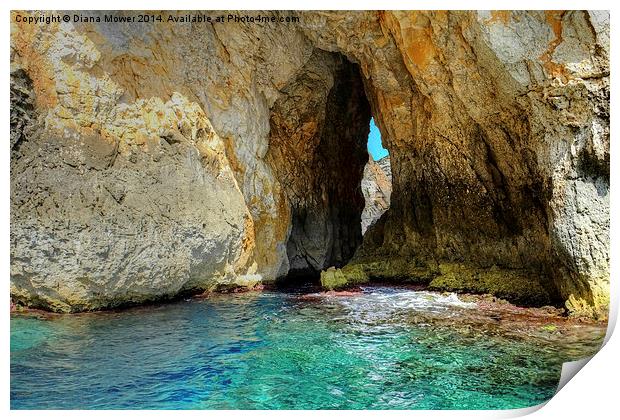  Blue Grotto Malta Print by Diana Mower