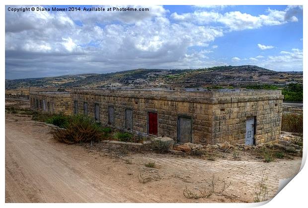  British Barracks Malta Print by Diana Mower