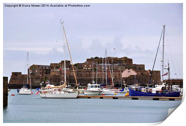  St Peter Port Harbour Print by Diana Mower