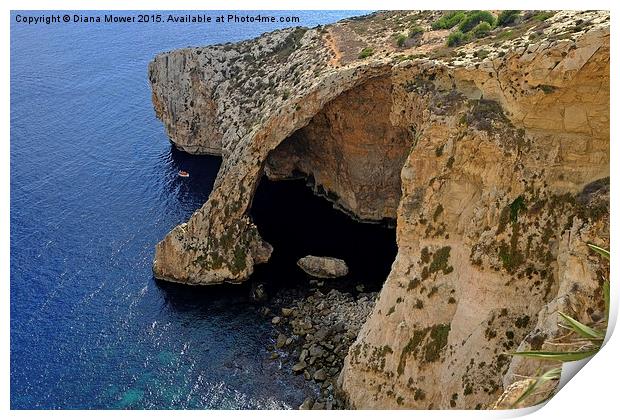  Blue Grotto cave Malta Print by Diana Mower