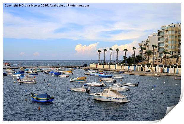  Bugibba Malta Print by Diana Mower