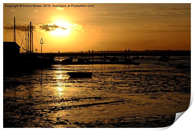  West Mersea Sunset Print by Diana Mower