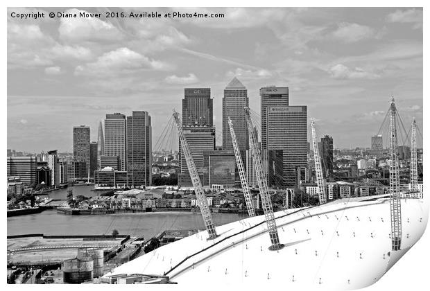 London skyline  02 arena Print by Diana Mower