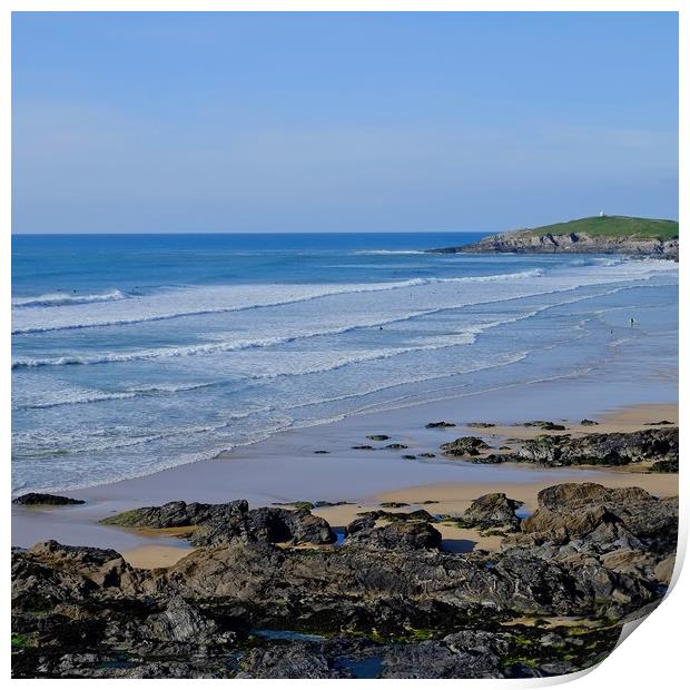 Fistral Beach  Newquay Print by Diana Mower