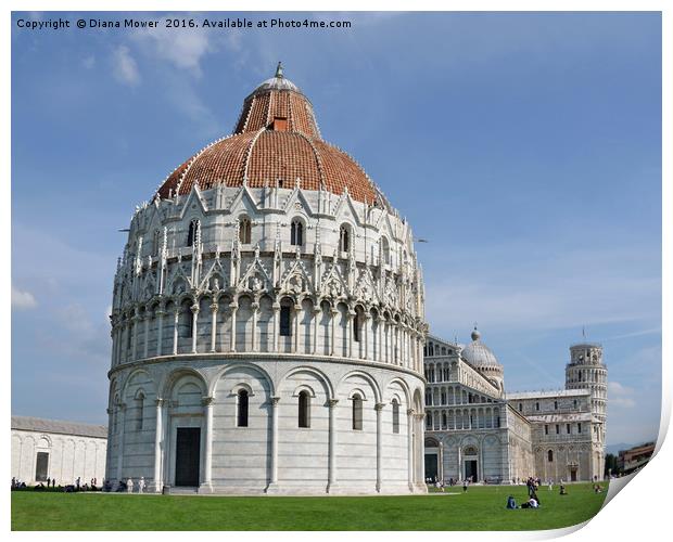 Piazza Dei Miracoli Pisa Print by Diana Mower