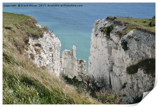 The Crumbling Dover Cliffs Print by Diana Mower