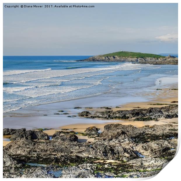 Fistral Beach Newquay Print by Diana Mower