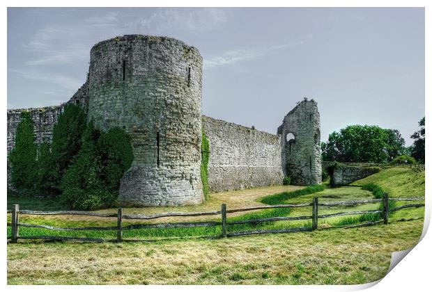 Pevensey Castle Print by Diana Mower