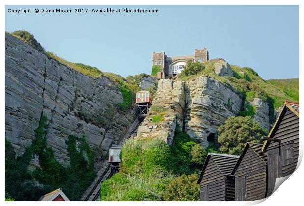 East Hill  Hastings Sussex Print by Diana Mower