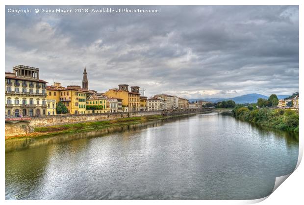 The river Arno Florence. Print by Diana Mower