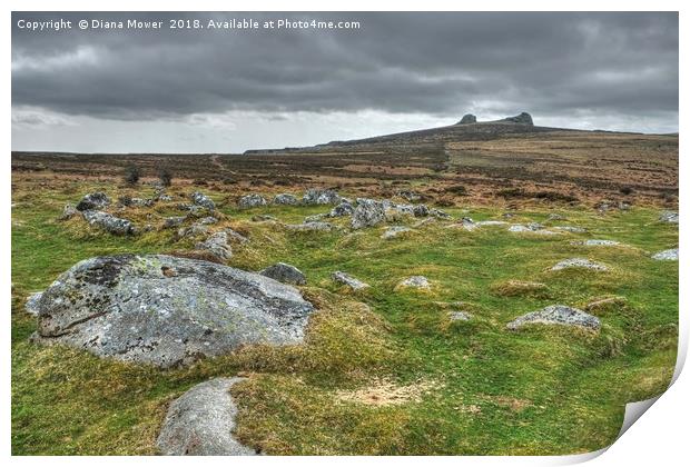 Haytor Hut Circles Print by Diana Mower