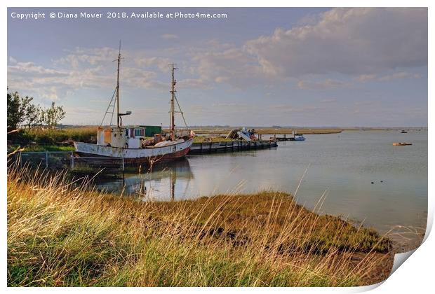 Summer Evening on the Walton Backwaters. Print by Diana Mower